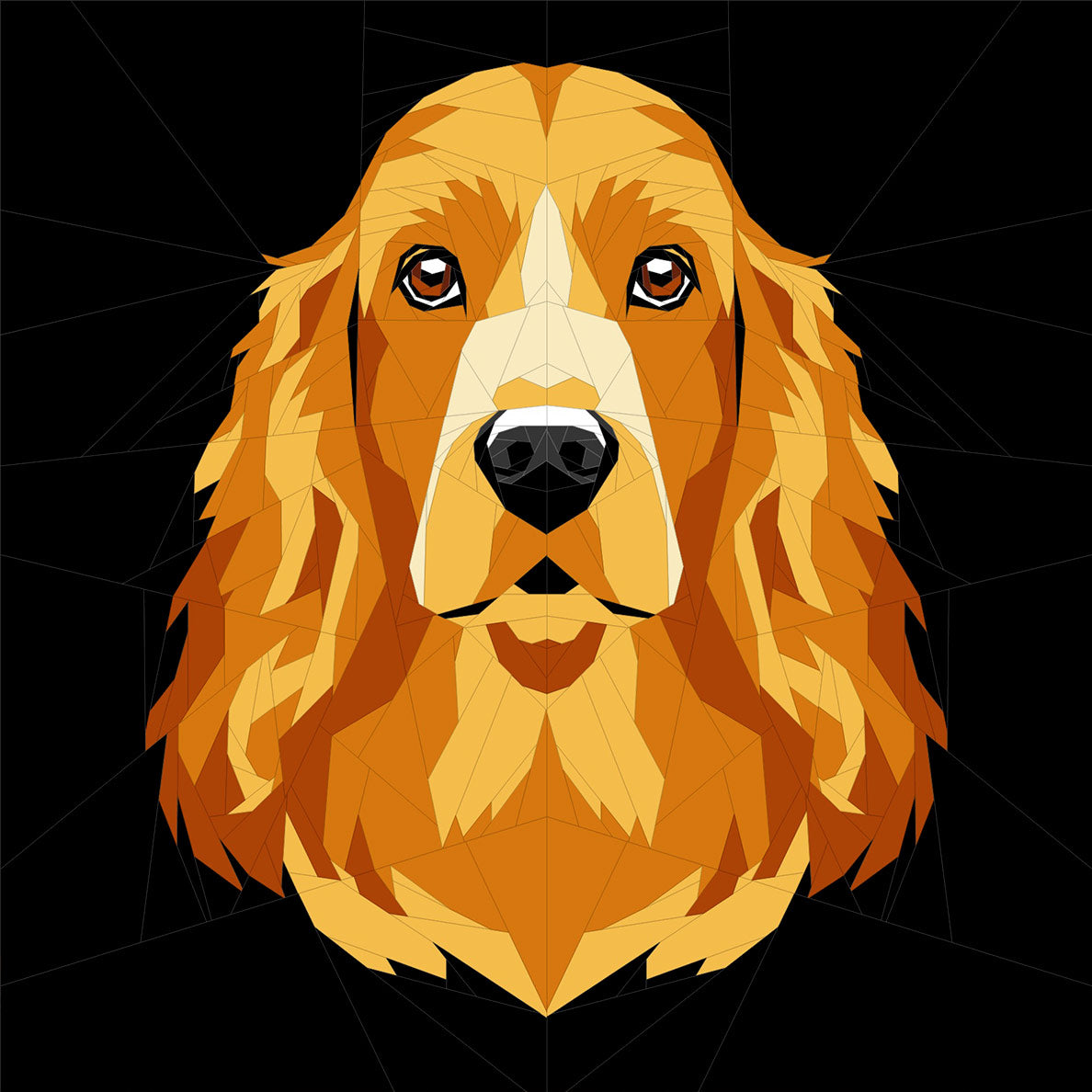 Rich Gold Cocker Spaniel Dog Quilt Pattern – Modern Quilt Patterns