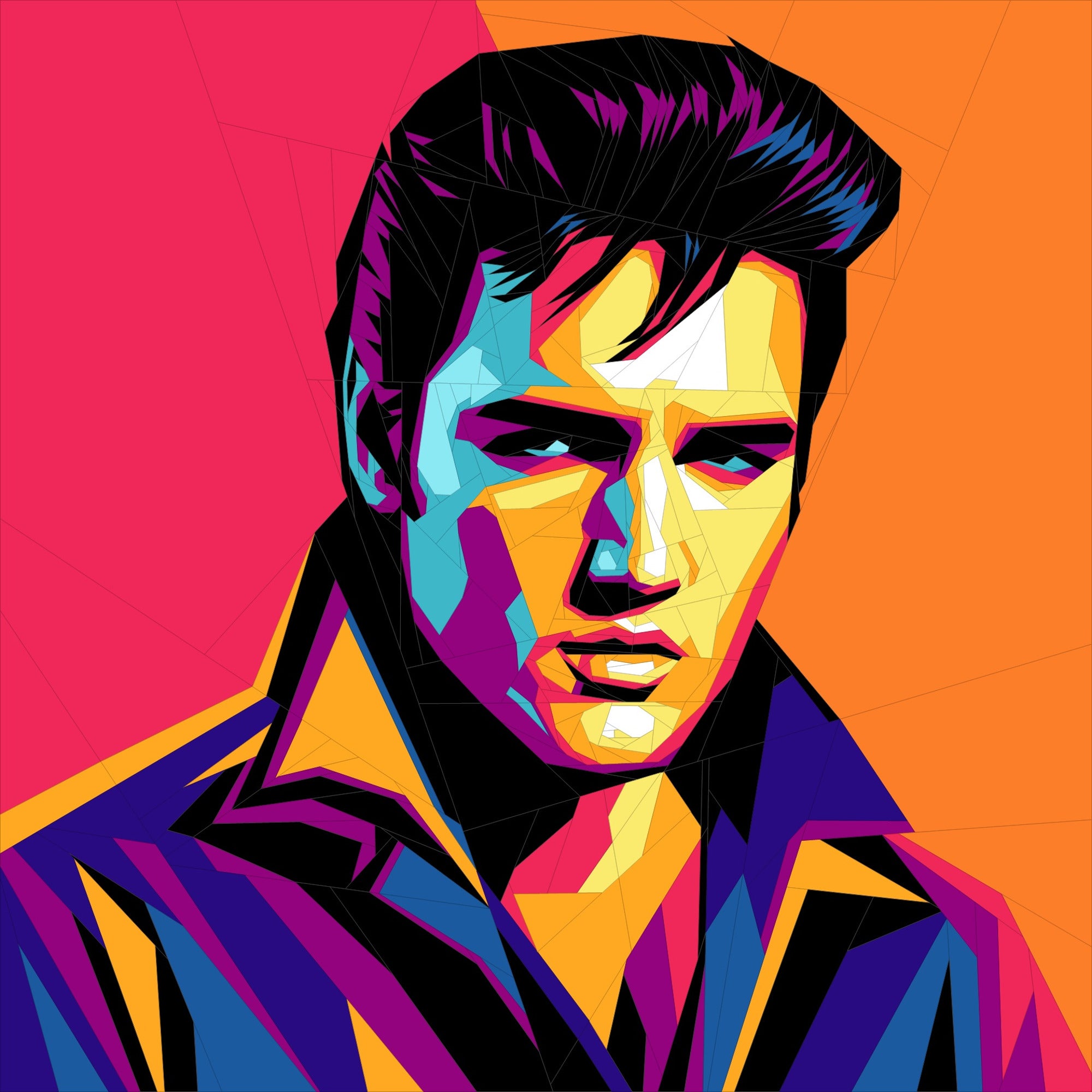 Printable Elvis The King Foundation Paper Piecing pattern preview
