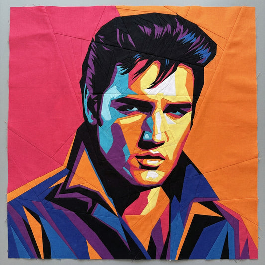 Elvis The King Foundation Paper Piecing portrait quilt pattern