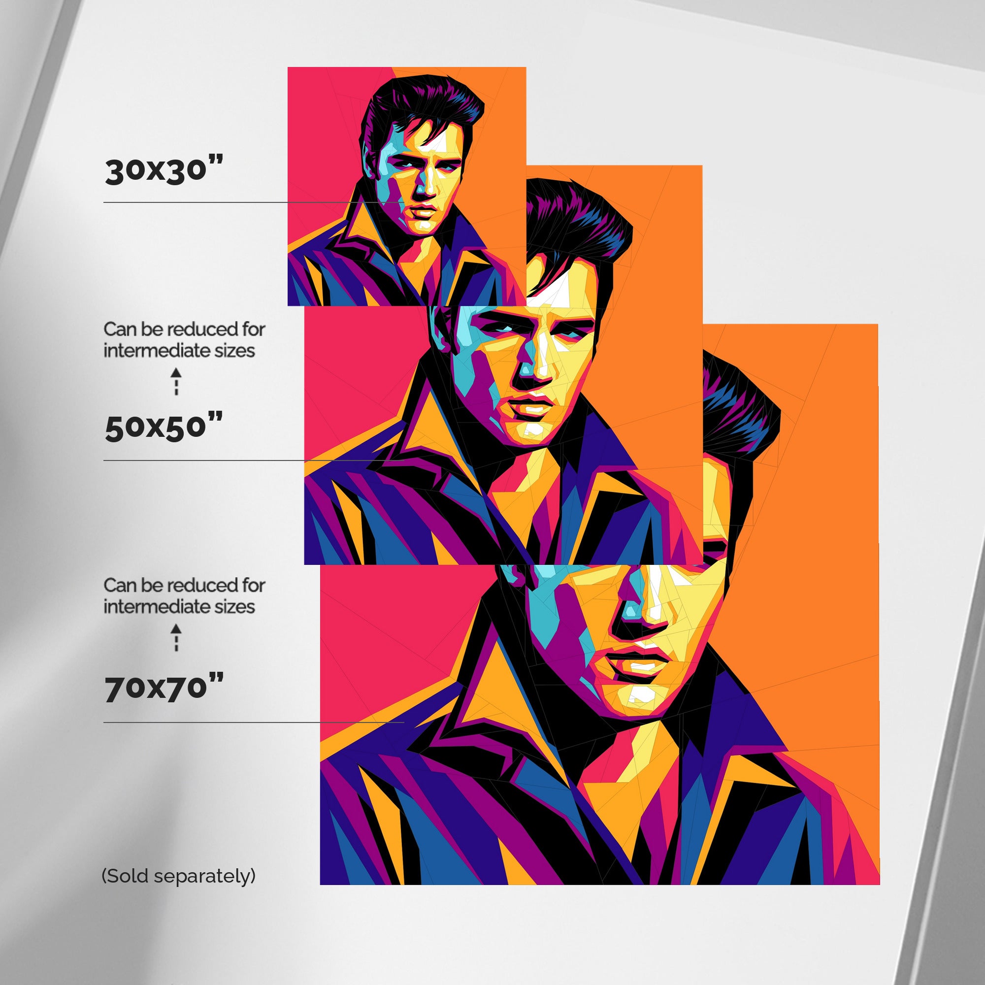 Elvis quilt pattern available in 30, 50 and 70 inch square sizes