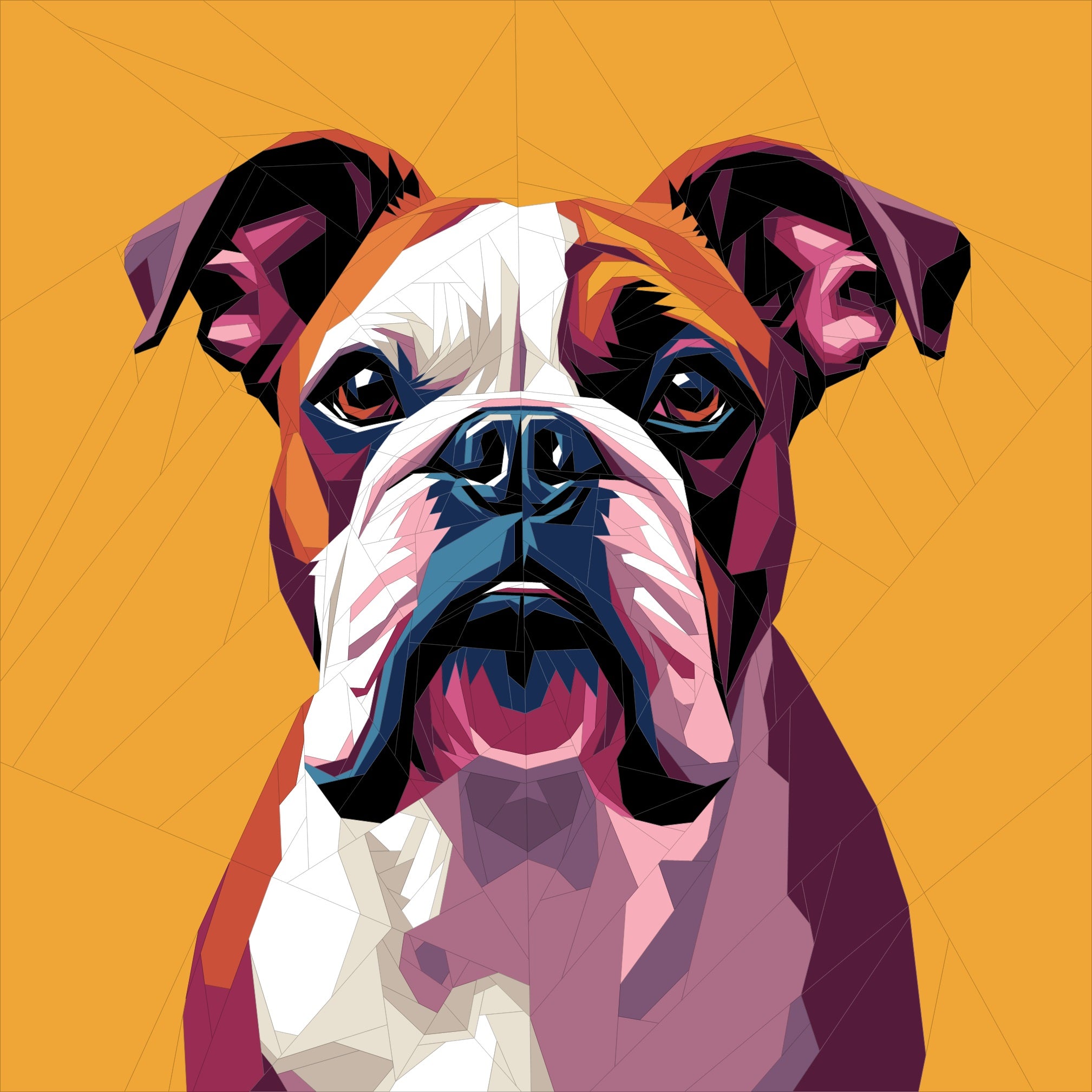 English Bulldog Paper Piecing Pattern – Modern Quilt Patterns