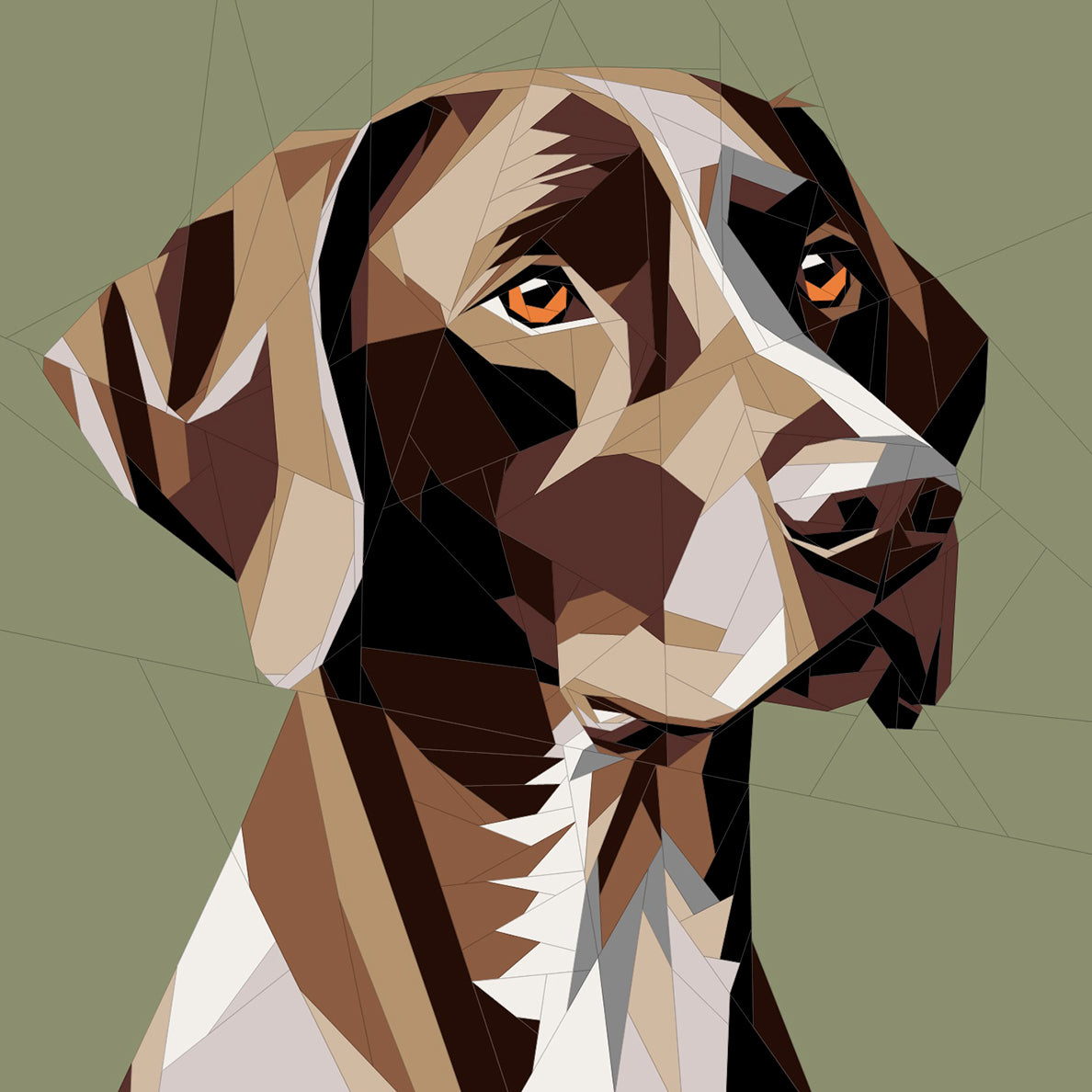 Pointer Design Patterns German Shorthaired Pointer Dog Paper Piecing Quilt Pattern – Modern ...