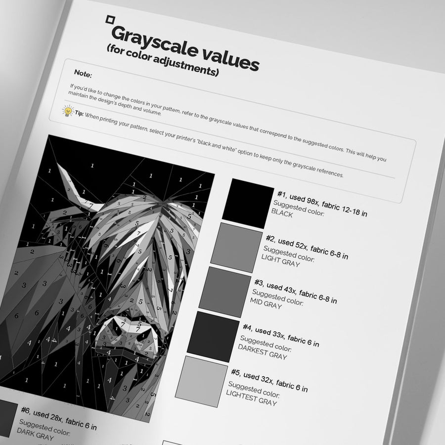 Highland Cow Quilt Pattern PDF Farmhouse Animal Quilt Modern Quilt